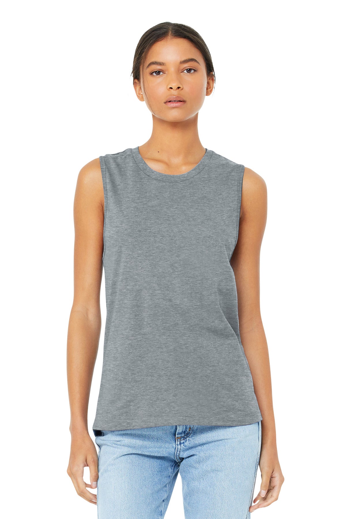 BELLA+CANVAS Women's Jersey Muscle Tank. BC6003 - Athletic Heather - front