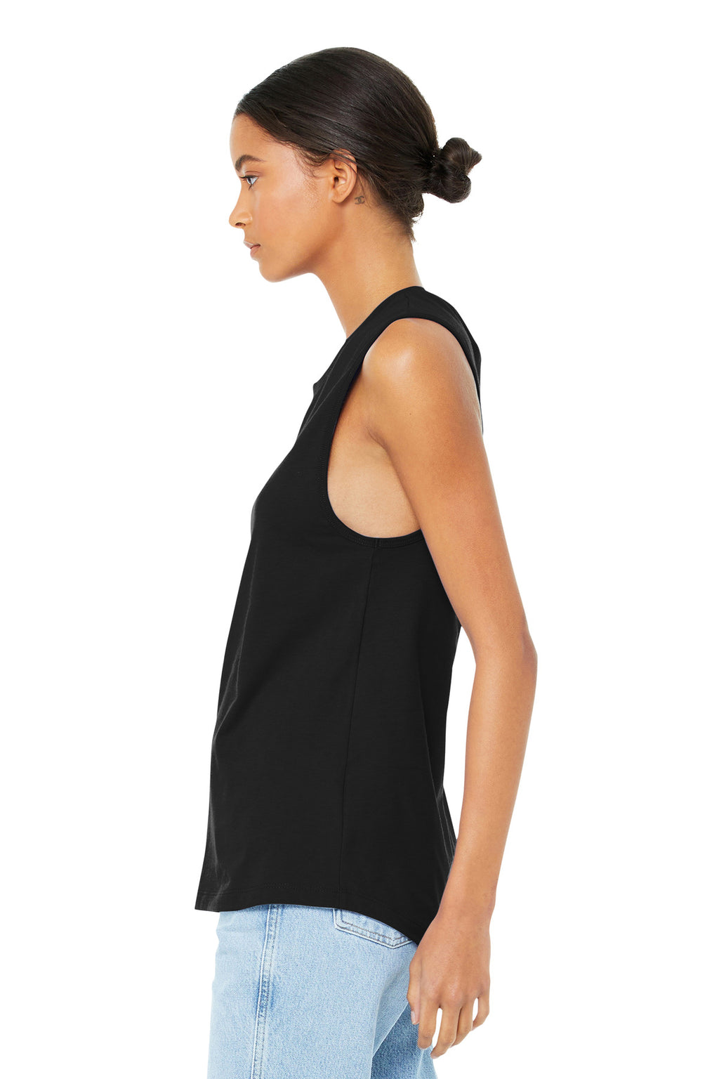 BELLA+CANVAS Women's Jersey Muscle Tank. BC6003 - Black - side