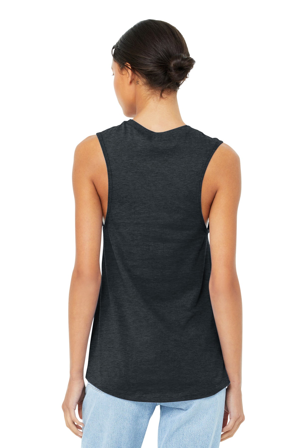 BELLA+CANVAS Women's Jersey Muscle Tank. BC6003 - Dark Grey Heather - back