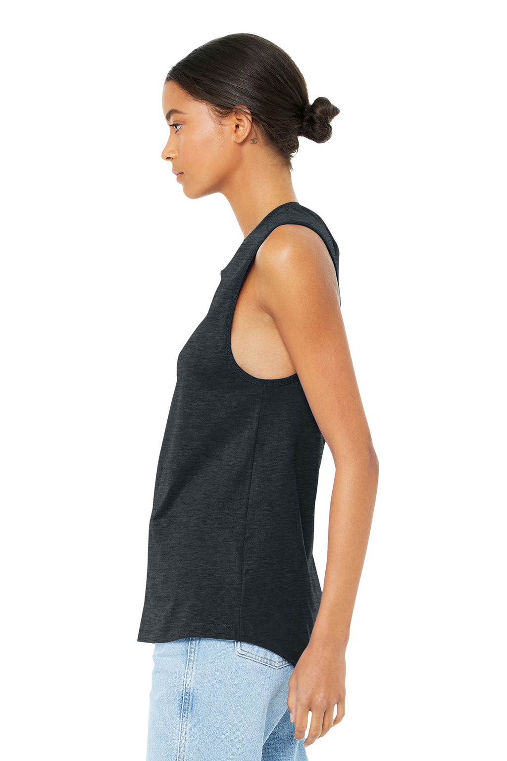 BELLA+CANVAS Women's Jersey Muscle Tank. BC6003 - Dark Grey Heather - side
