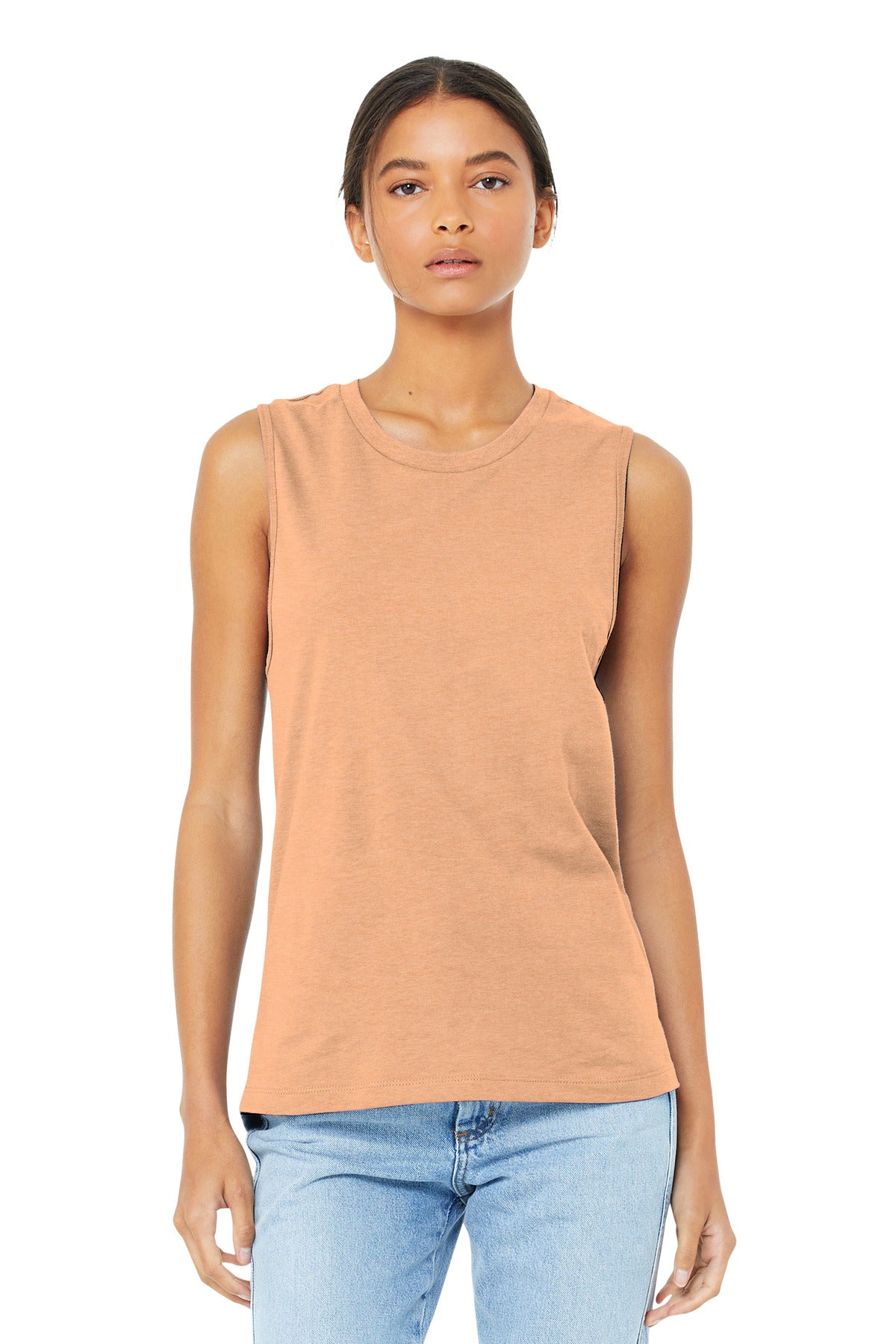 BELLA+CANVAS Women's Jersey Muscle Tank. BC6003 - Heather Peach - front