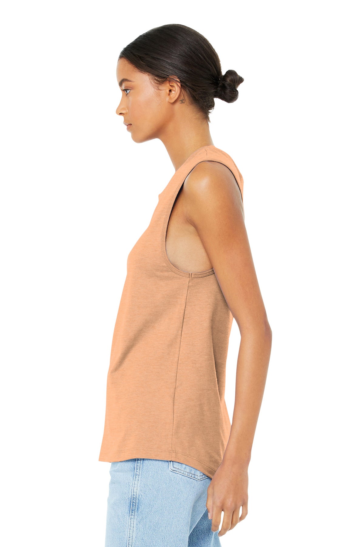 BELLA+CANVAS Women's Jersey Muscle Tank. BC6003 - Heather Peach - side