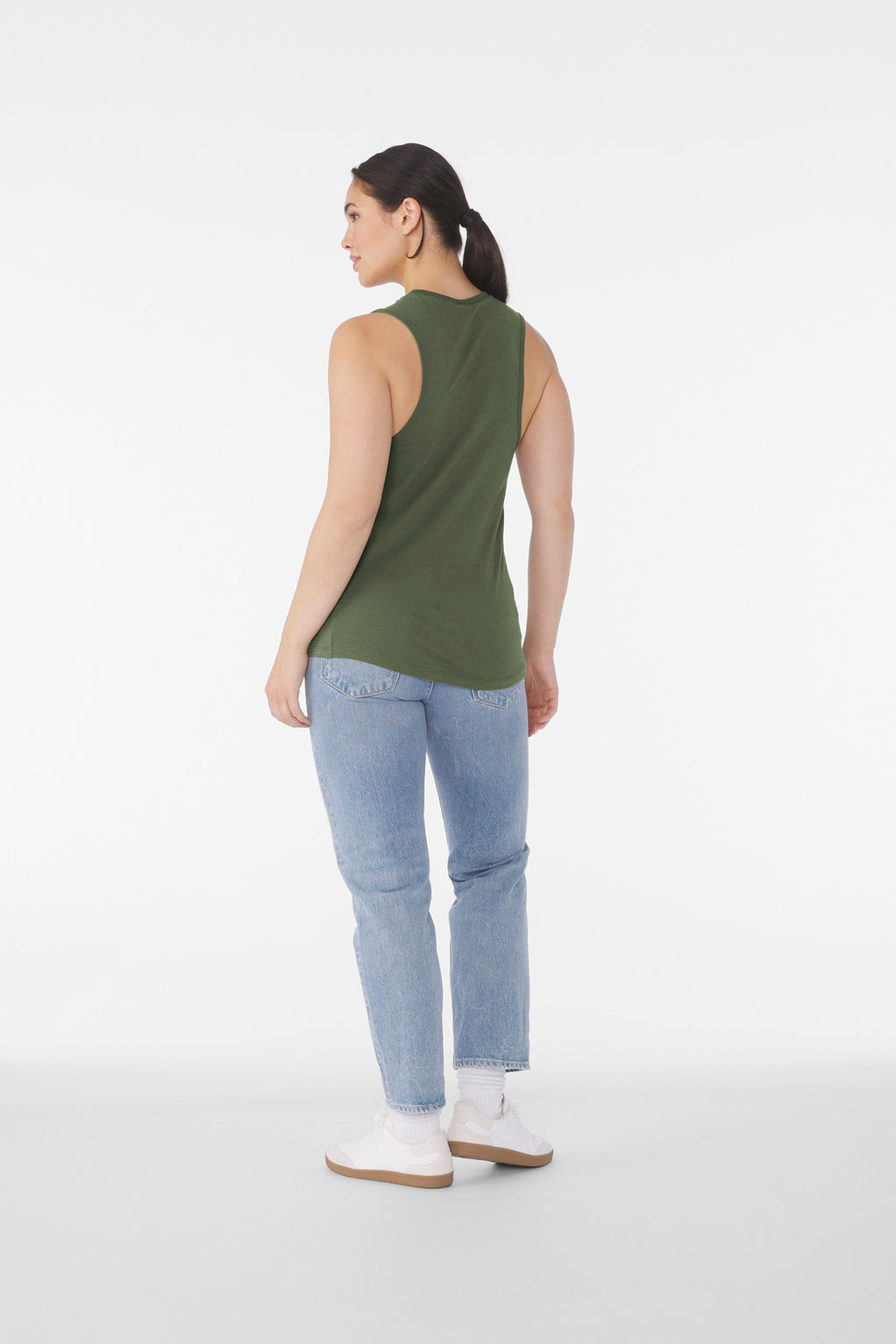 BELLA+CANVAS Women's Jersey Muscle Tank. BC6003 - Military Green - back