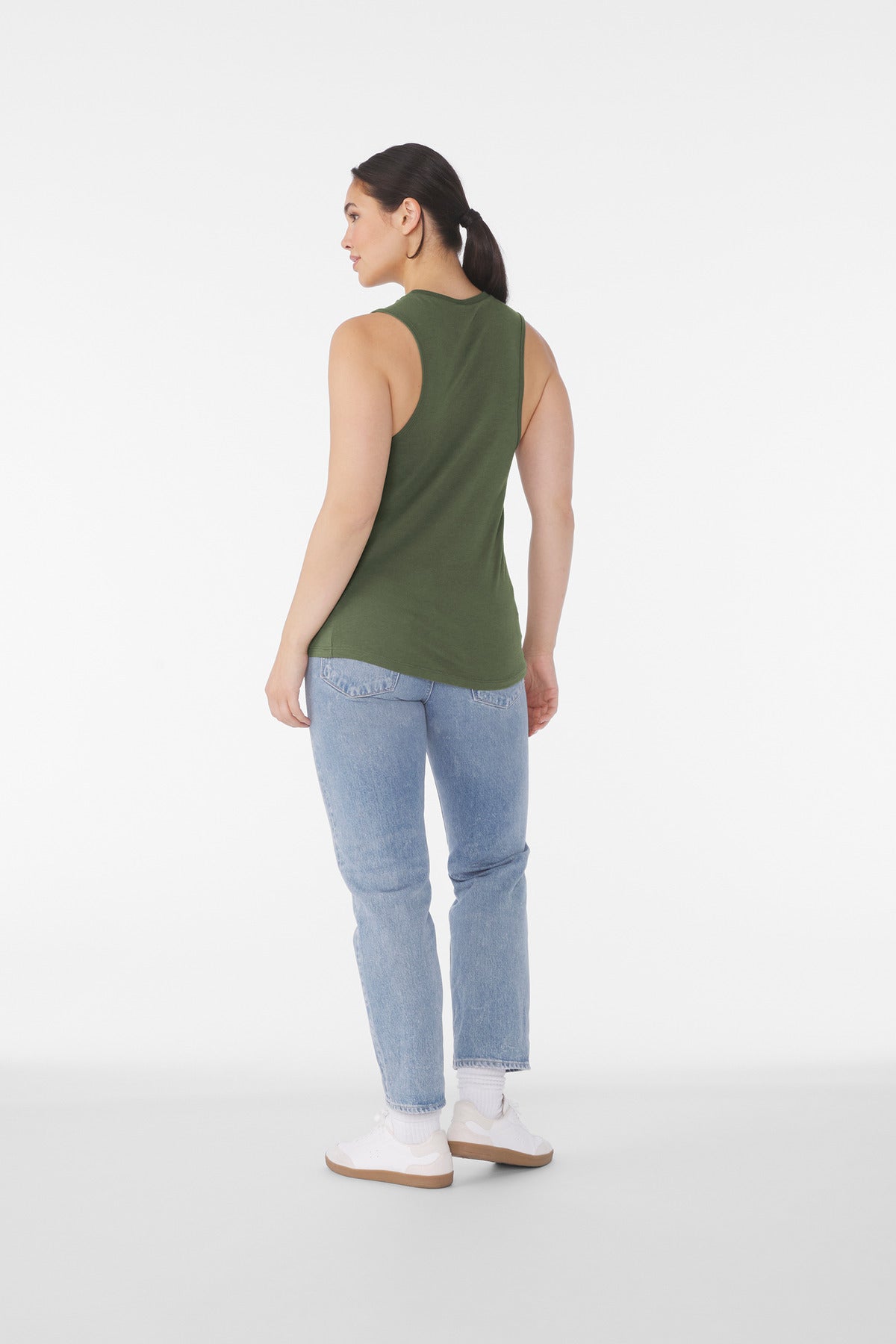 BELLA+CANVAS Women's Jersey Muscle Tank. BC6003 - Military Green - back