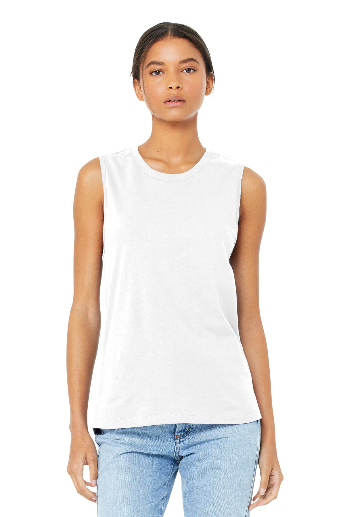 BELLA+CANVAS Women's Jersey Muscle Tank. BC6003 - White - front