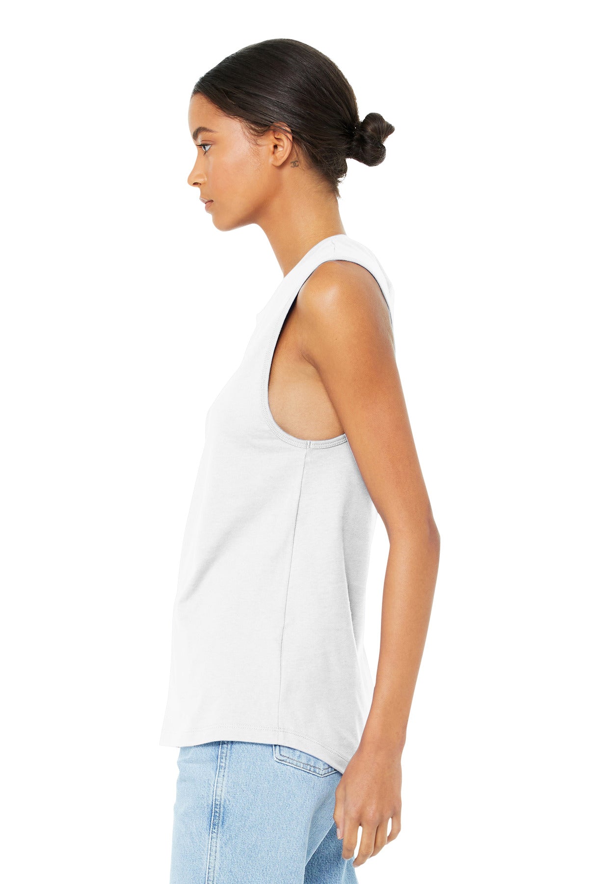 BELLA+CANVAS Women's Jersey Muscle Tank. BC6003 - White - side