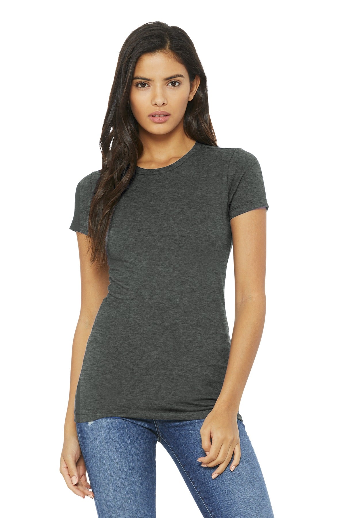 BELLA+CANVAS Women's Slim Fit Tee. BC6004 - Deep Heather - front