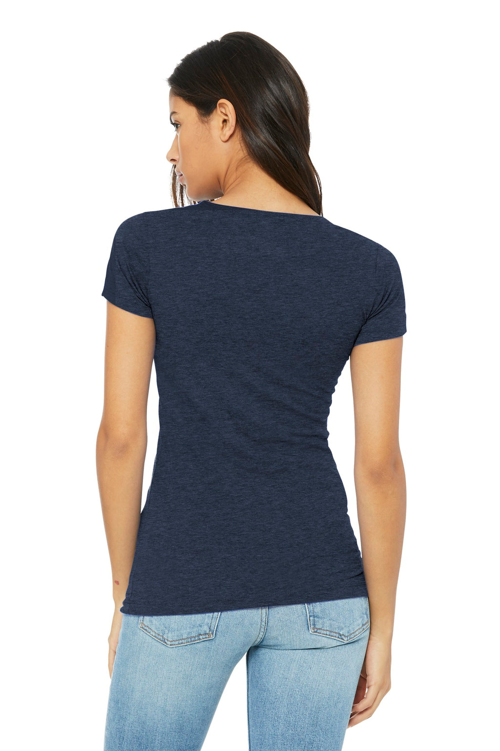 BELLA+CANVAS Women's Slim Fit Tee. BC6004 - Heather Navy - back