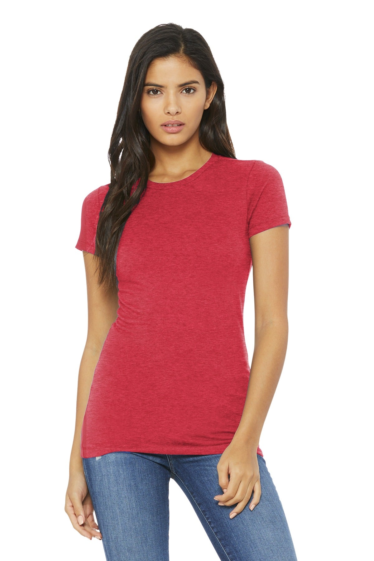 BELLA+CANVAS Women's Slim Fit Tee. BC6004 - Heather Red - front