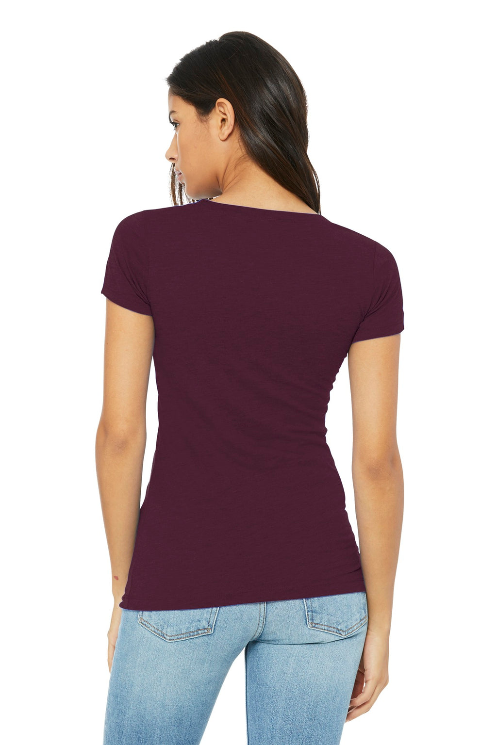 BELLA+CANVAS Women's Slim Fit Tee. BC6004 - Maroon - back
