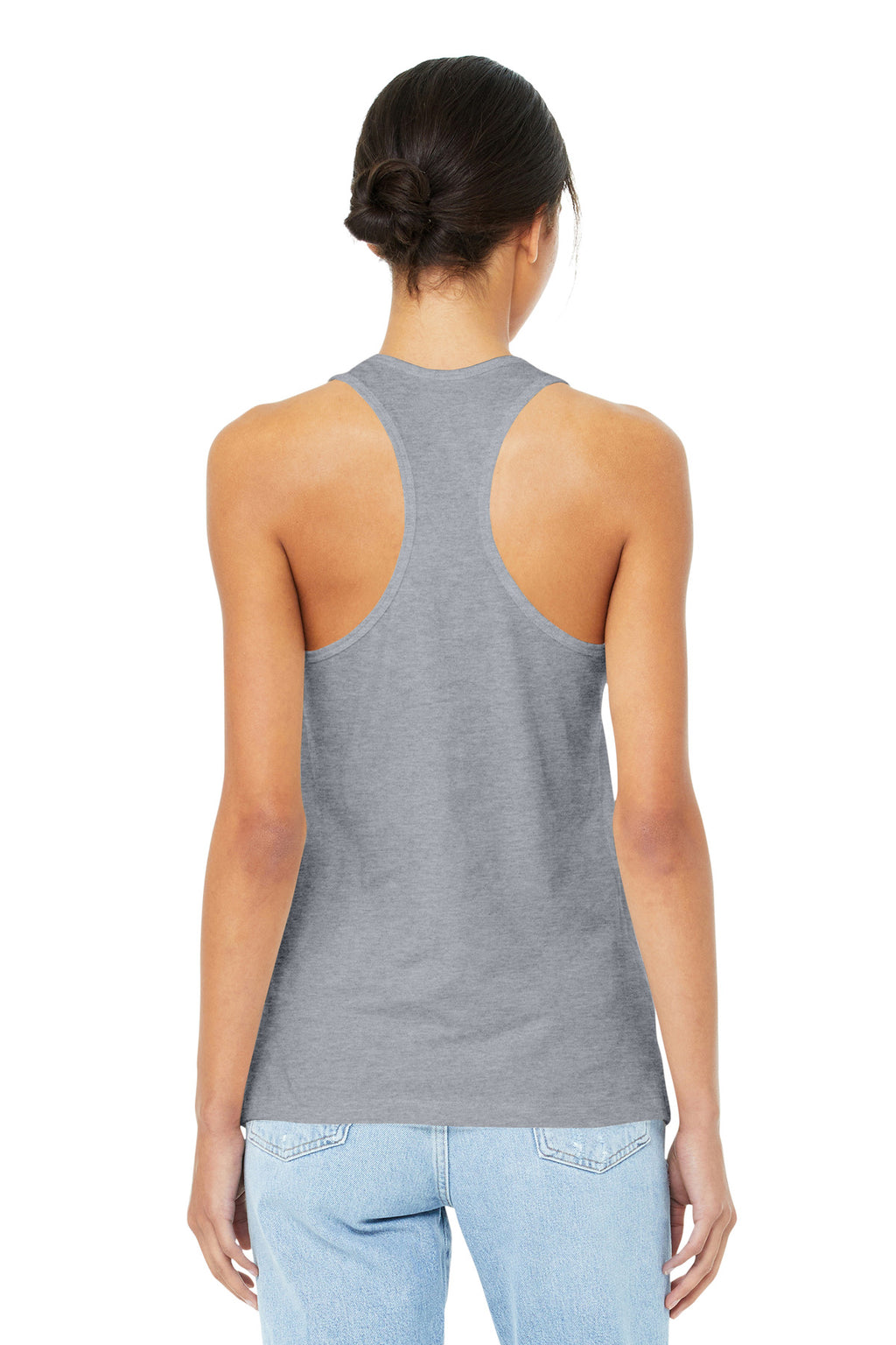 BELLA+CANVAS Women's Jersey Racerback Tank. BC6008 - Athletic Heather - back
