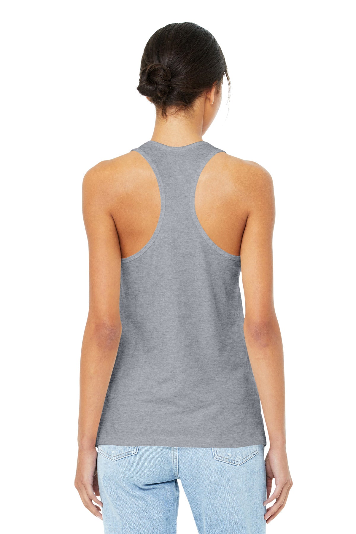 BELLA+CANVAS Women's Jersey Racerback Tank. BC6008 - Athletic Heather - back