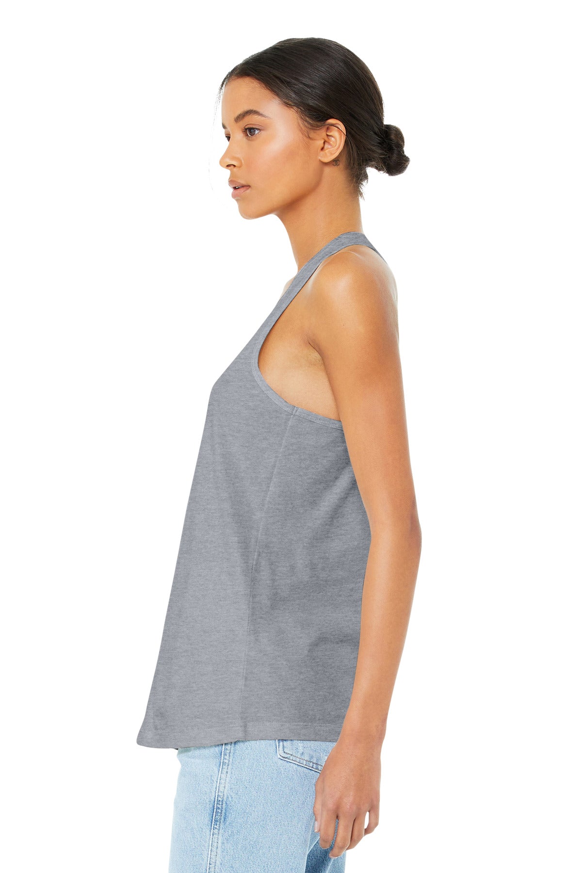 BELLA+CANVAS Women's Jersey Racerback Tank. BC6008 - Athletic Heather - side