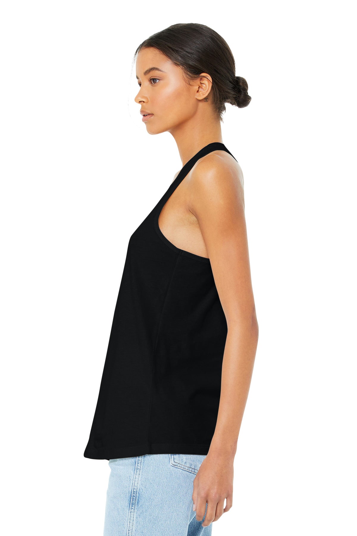 BELLA+CANVAS Women's Jersey Racerback Tank. BC6008 - Black - side