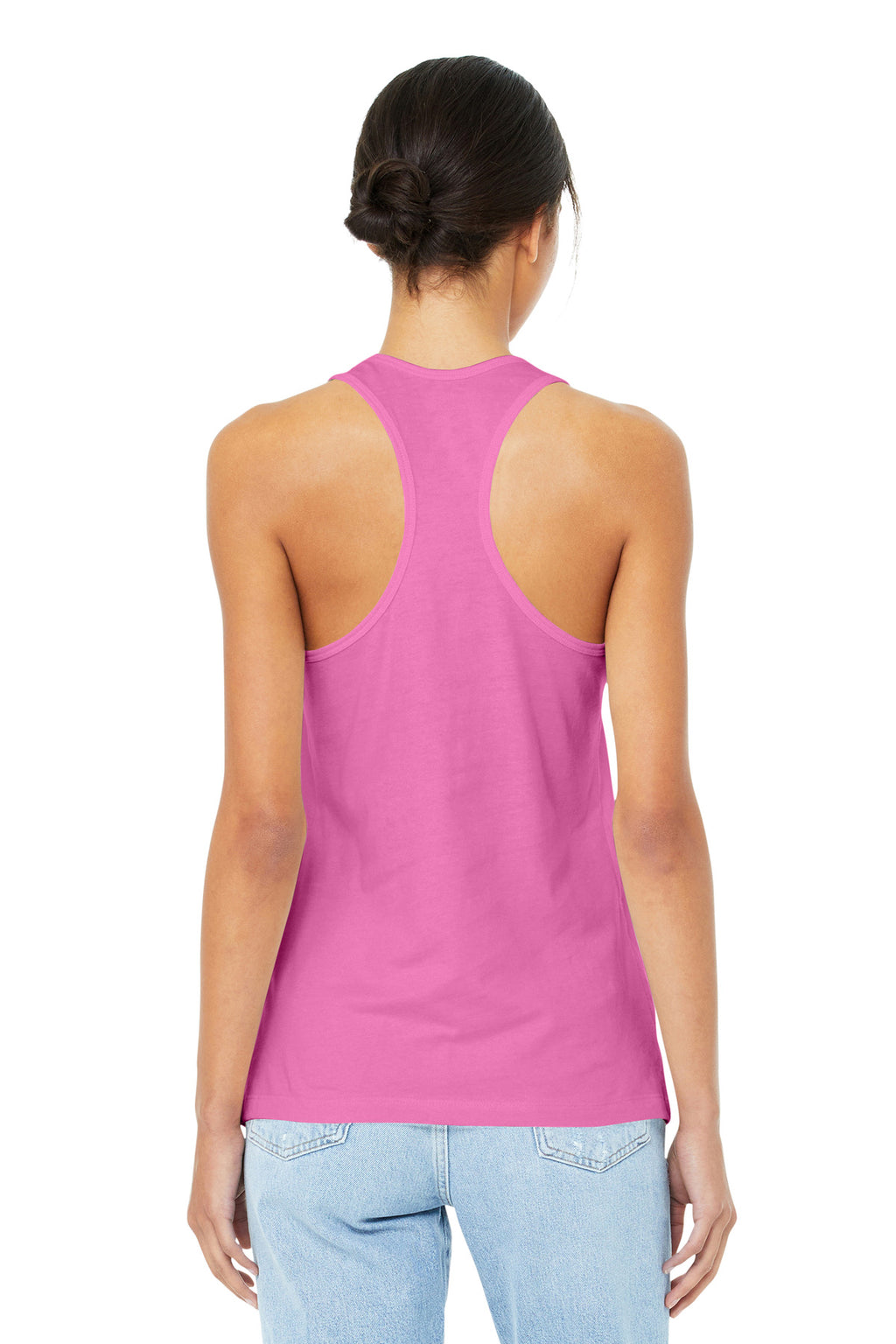 BELLA+CANVAS Women's Jersey Racerback Tank. BC6008 - Charity Pink - back