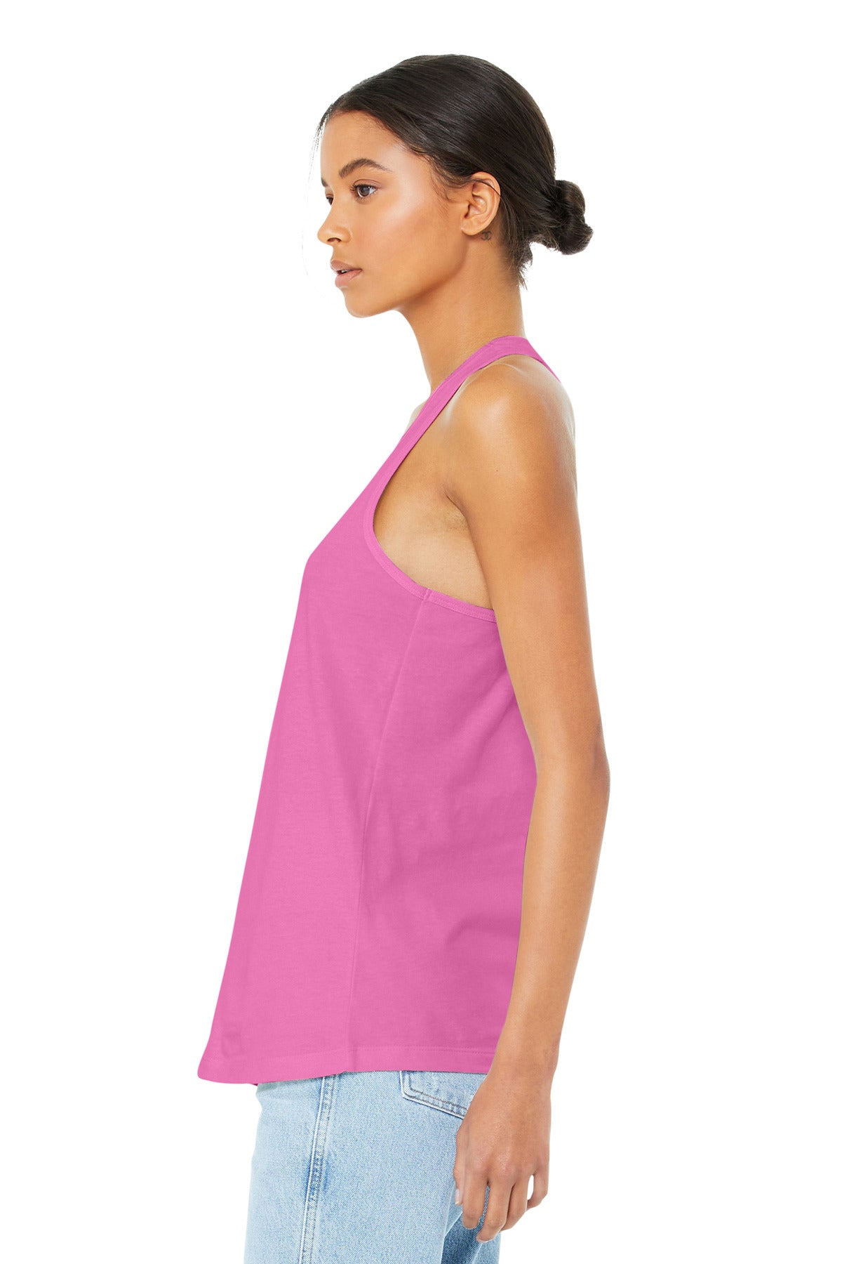 BELLA+CANVAS Women's Jersey Racerback Tank. BC6008 - Charity Pink - side