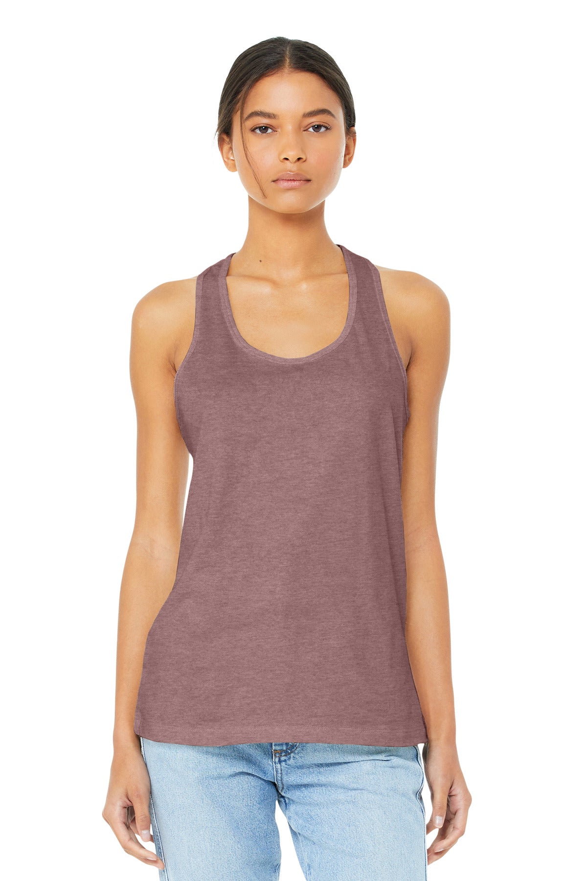 BELLA+CANVAS Women's Jersey Racerback Tank. BC6008 - Heather Mauve - front