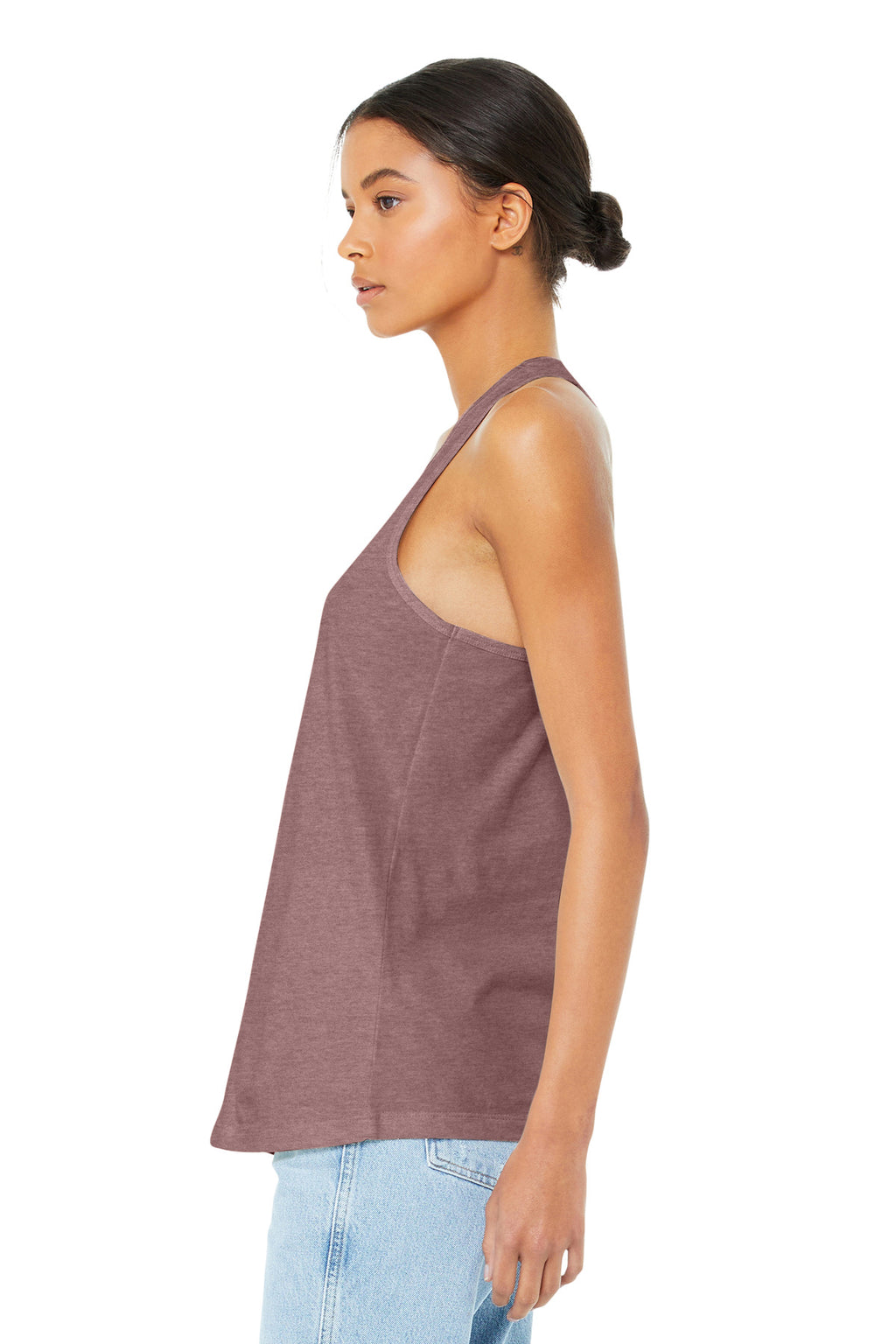BELLA+CANVAS Women's Jersey Racerback Tank. BC6008 - Heather Mauve - side