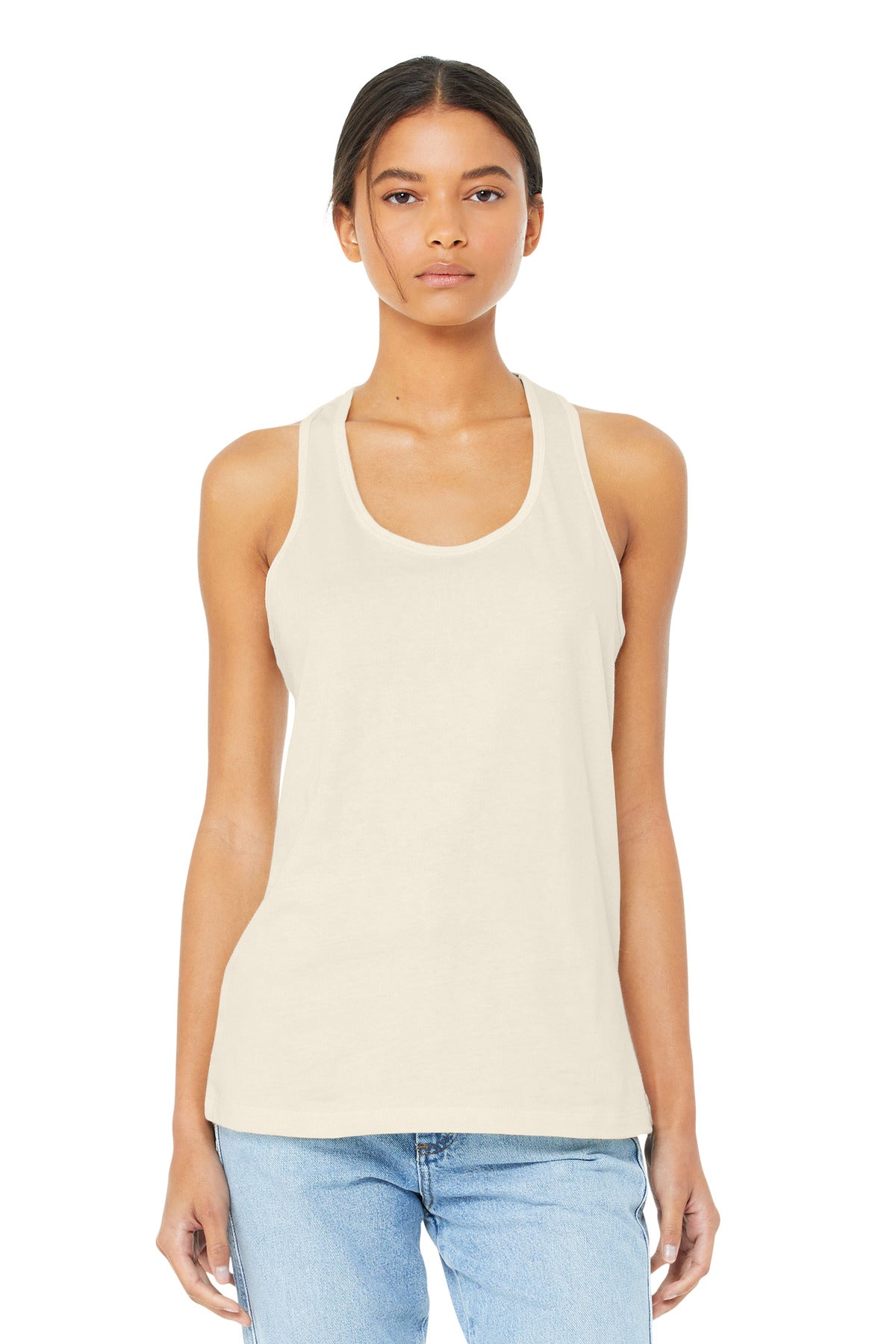 BELLA+CANVAS Women's Jersey Racerback Tank. BC6008 - Natural - front