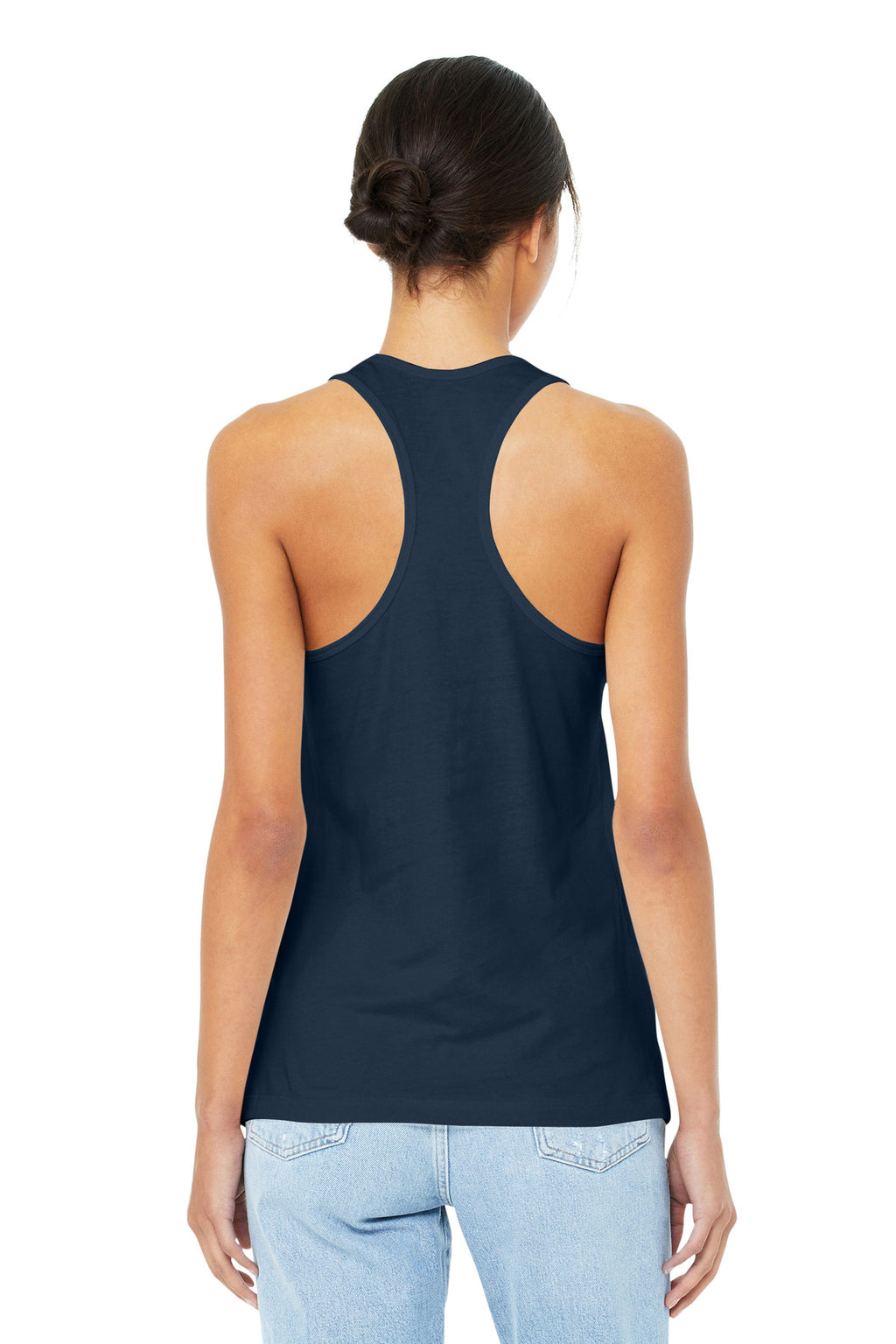 BELLA+CANVAS Women's Jersey Racerback Tank. BC6008 - Navy - back
