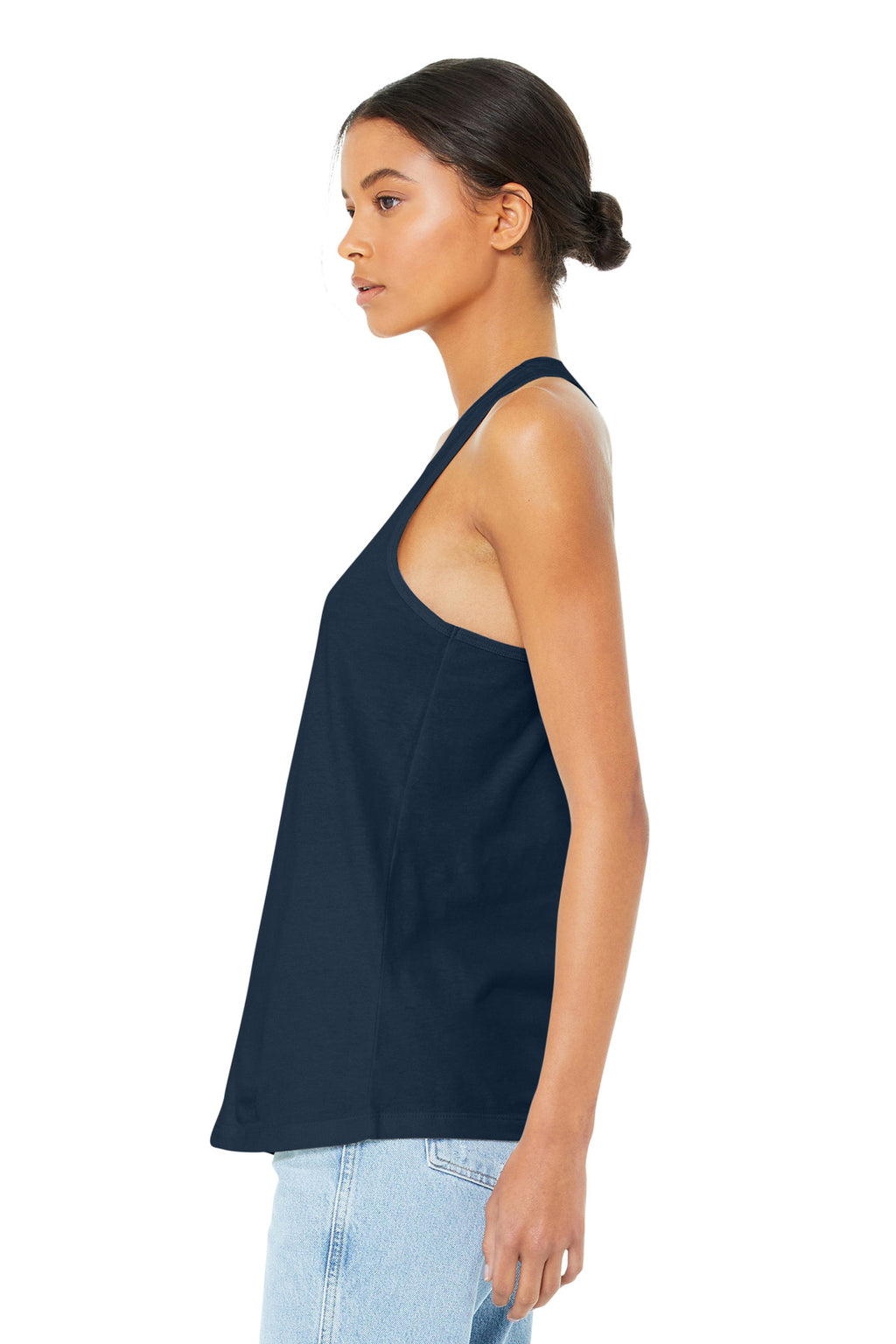BELLA+CANVAS Women's Jersey Racerback Tank. BC6008 - Navy - side