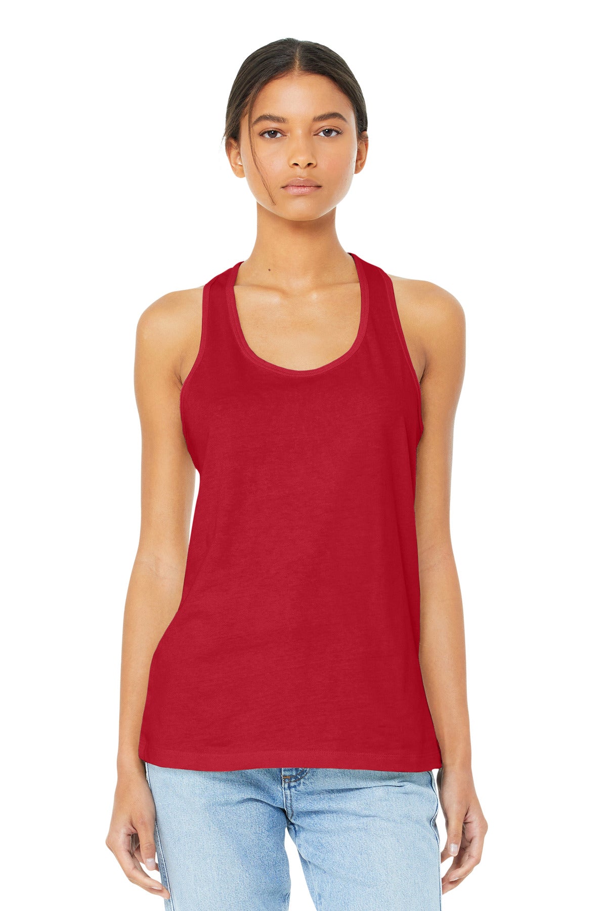 BELLA+CANVAS Women's Jersey Racerback Tank. BC6008 - Red - front