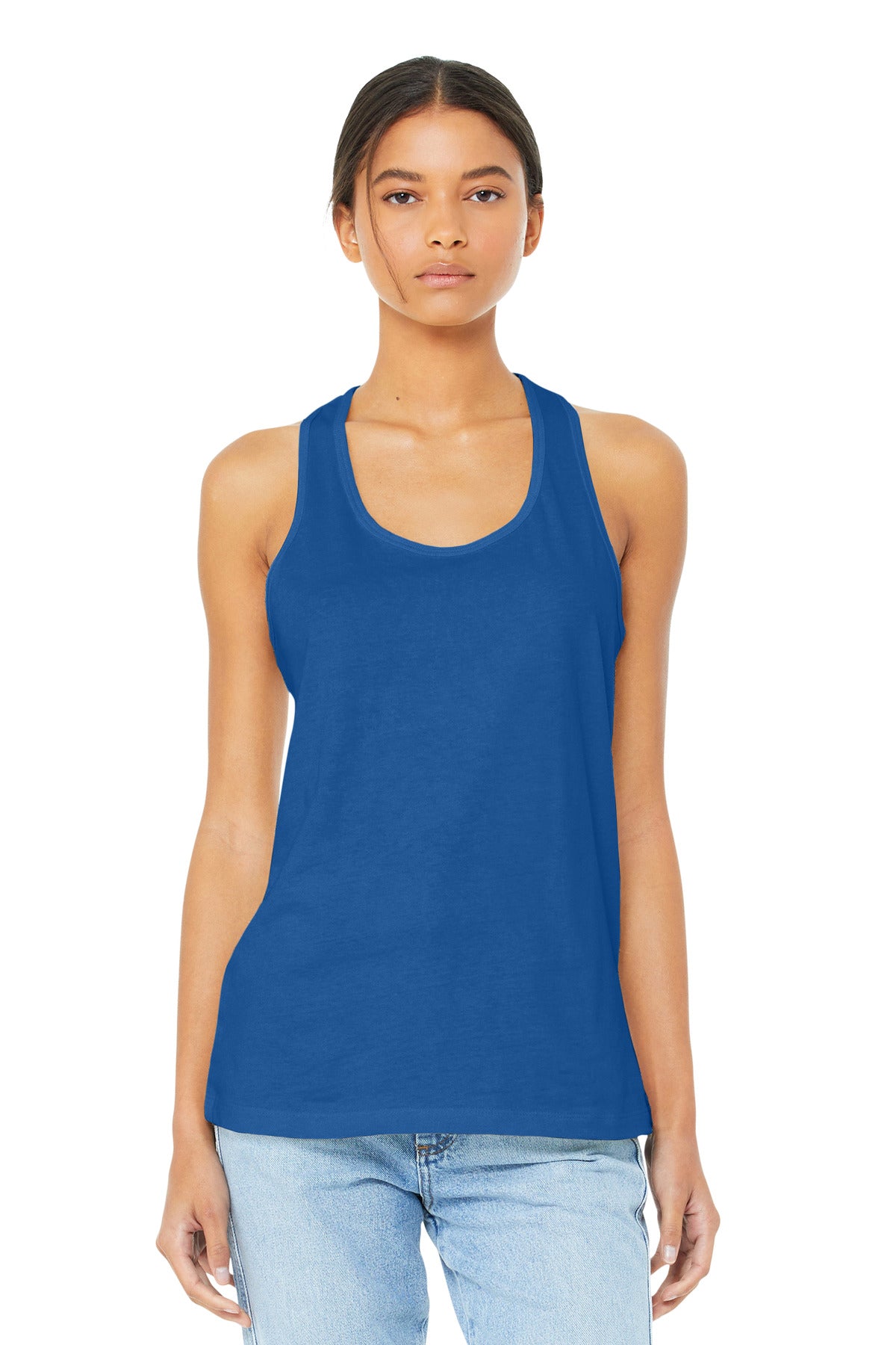 BELLA+CANVAS Women's Jersey Racerback Tank. BC6008 - True Royal - front