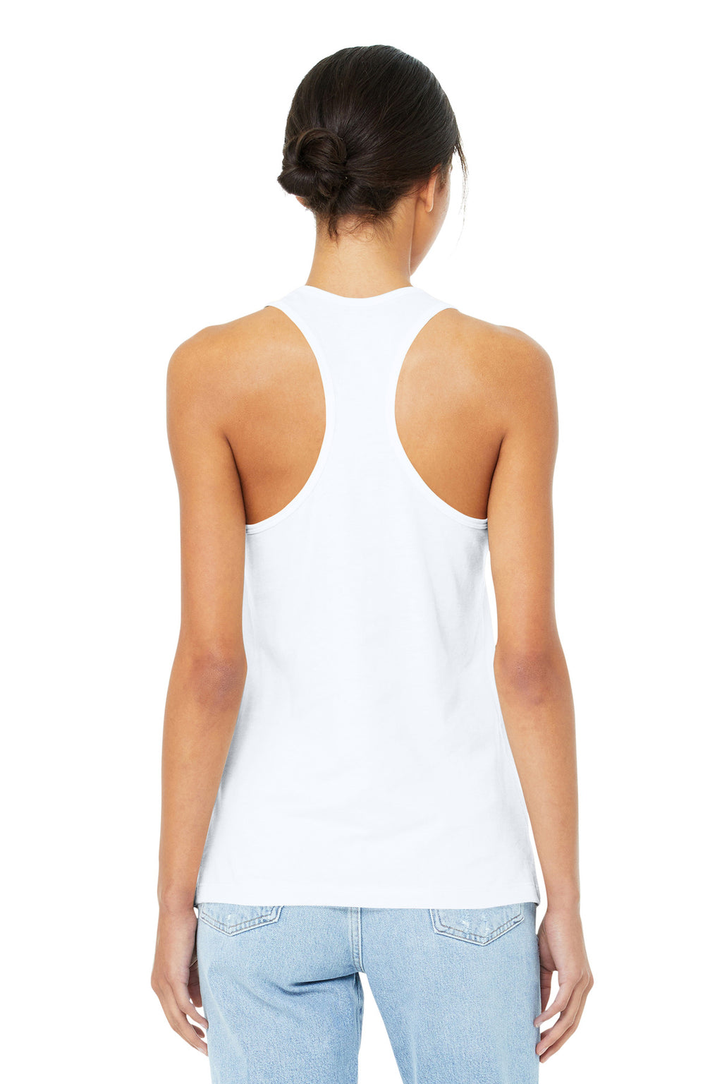 BELLA+CANVAS Women's Jersey Racerback Tank. BC6008 - White - back