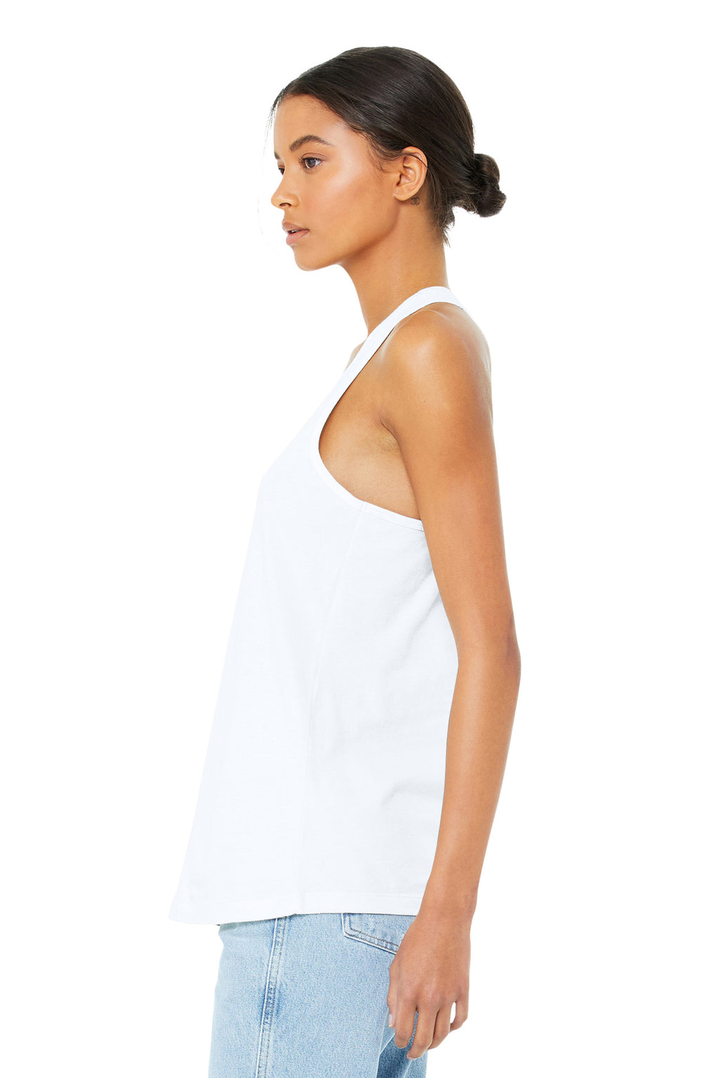BELLA+CANVAS Women's Jersey Racerback Tank. BC6008 - White - side