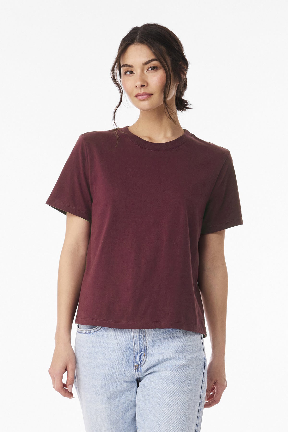 BELLA+CANVAS Women's 6-Ounce Heavyweight Tee BC6110 - Maroon - front