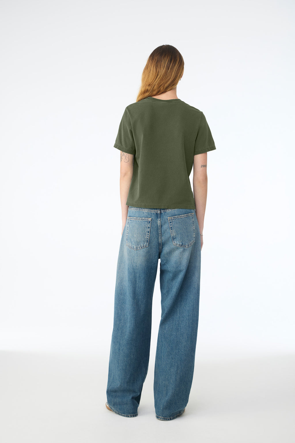 BELLA+CANVAS Women's 6-Ounce Heavyweight Tee BC6110 - Military Green - back