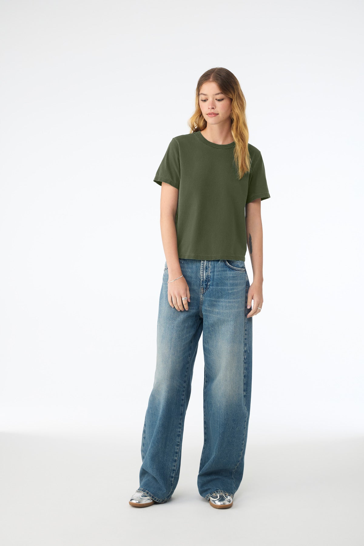 BELLA+CANVAS Women's 6-Ounce Heavyweight Tee BC6110 - Military Green - front