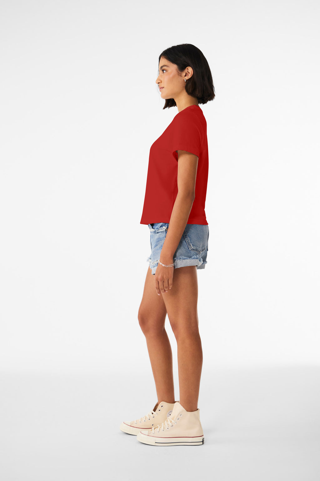 BELLA+CANVAS Women's 6-Ounce Heavyweight Tee BC6110 - Red - side