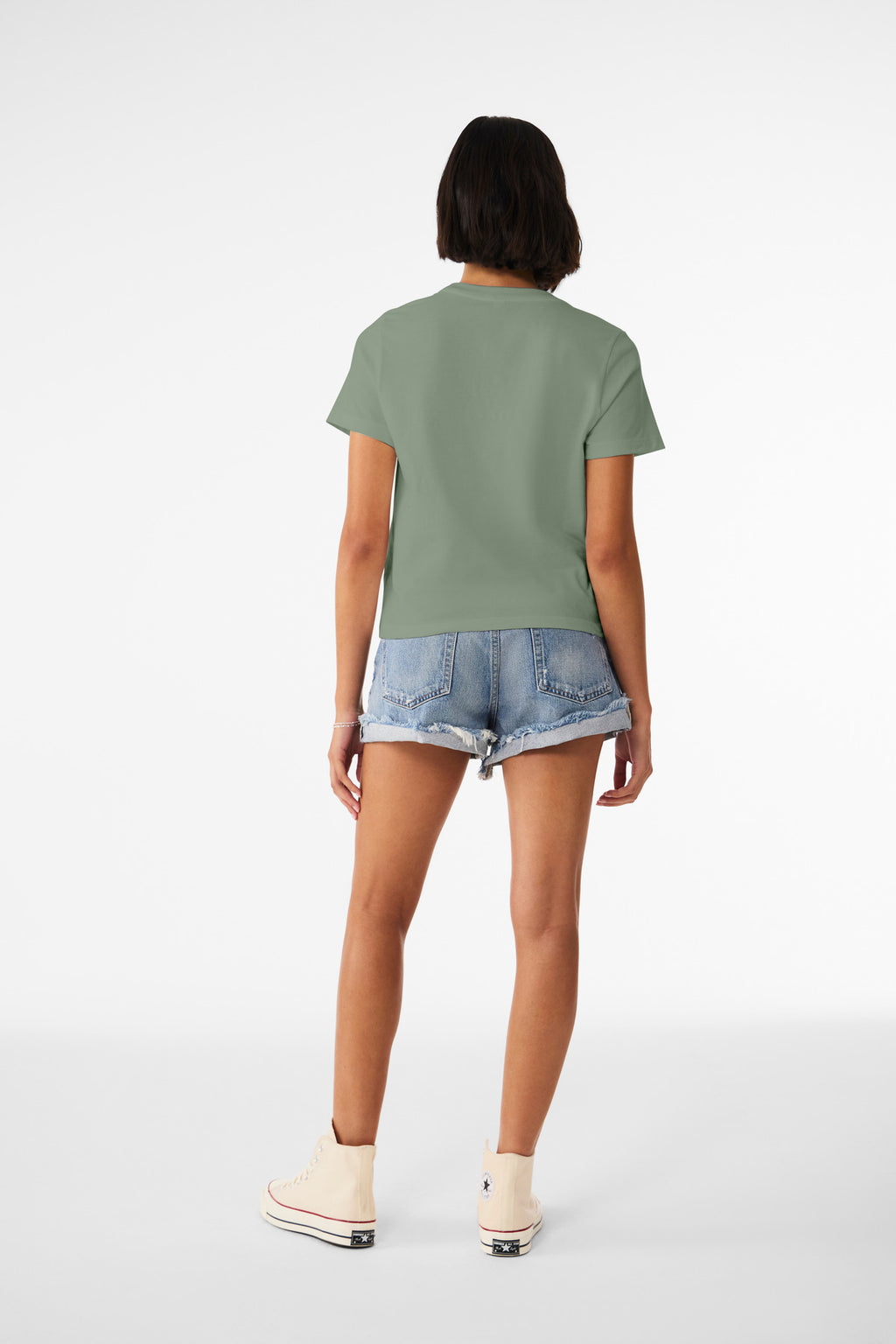 BELLA+CANVAS Women's 6-Ounce Heavyweight Tee BC6110 - Sage - back