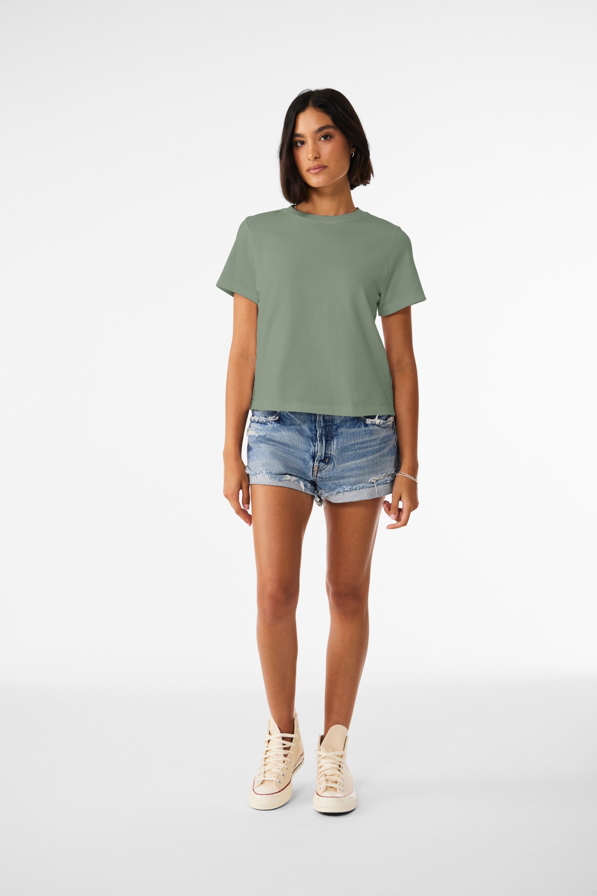 BELLA+CANVAS Women's 6-Ounce Heavyweight Tee BC6110 - Sage - front