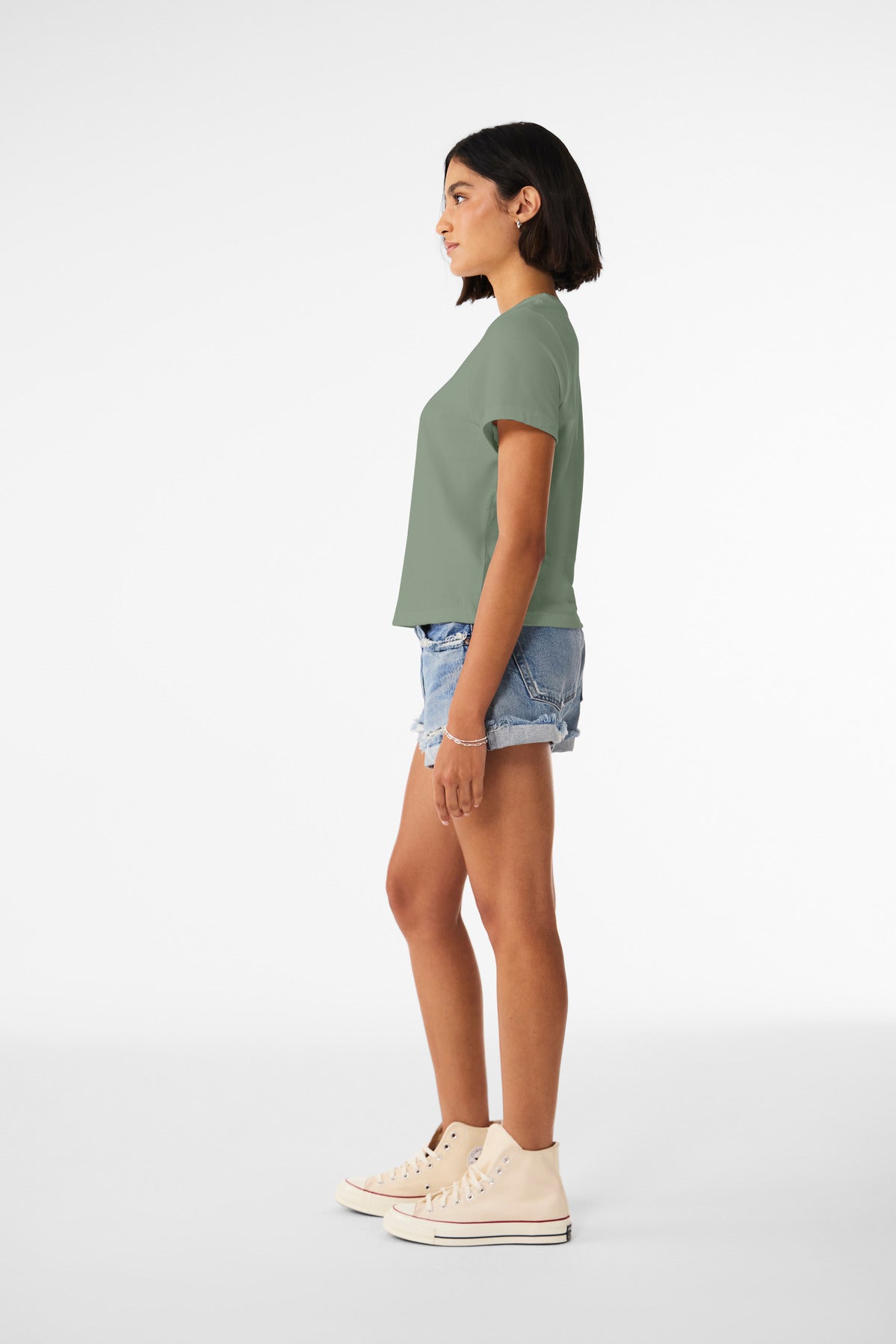 BELLA+CANVAS Women's 6-Ounce Heavyweight Tee BC6110 - Sage - side