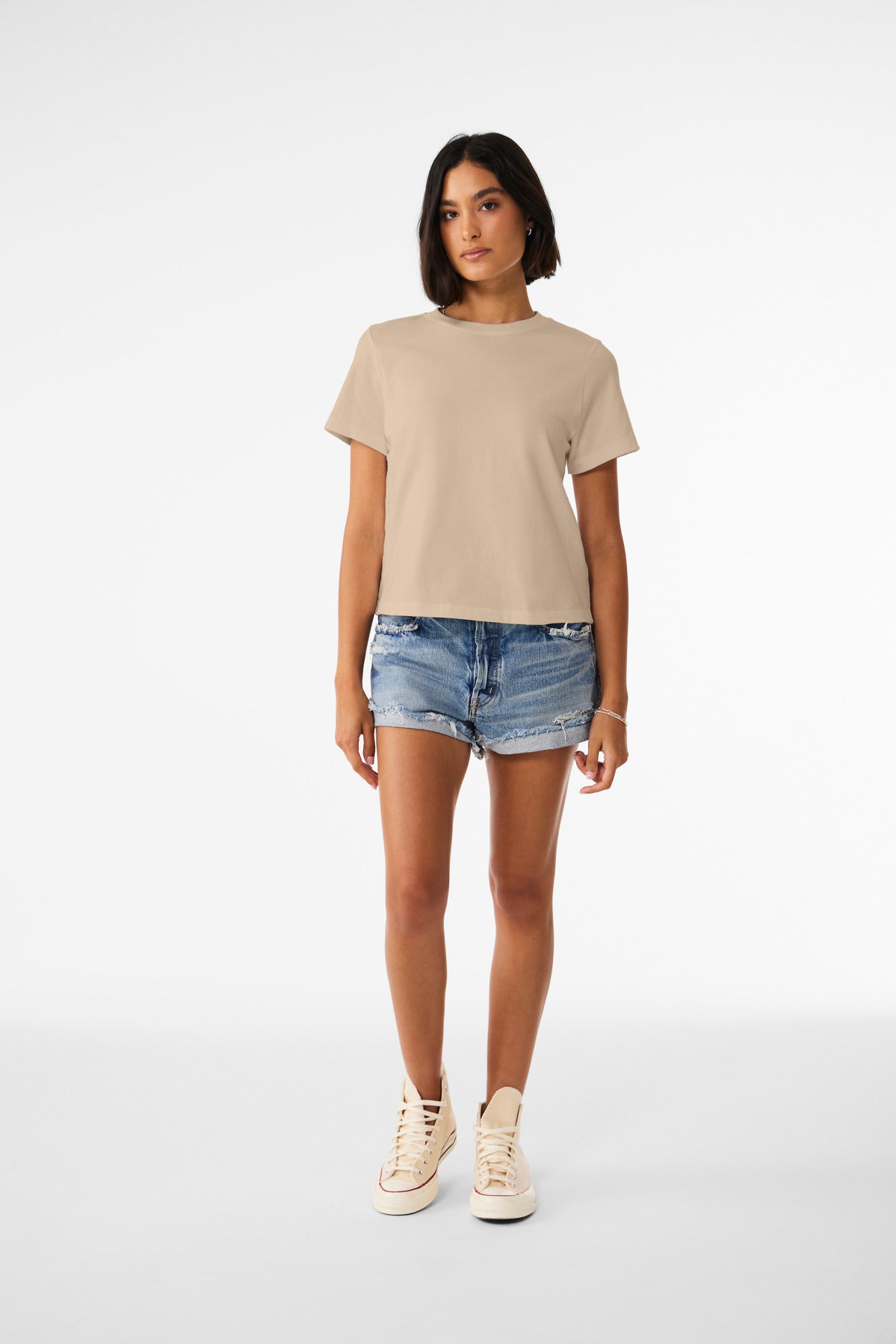 BELLA+CANVAS Women's 6-Ounce Heavyweight Tee BC6110 - Tan - front