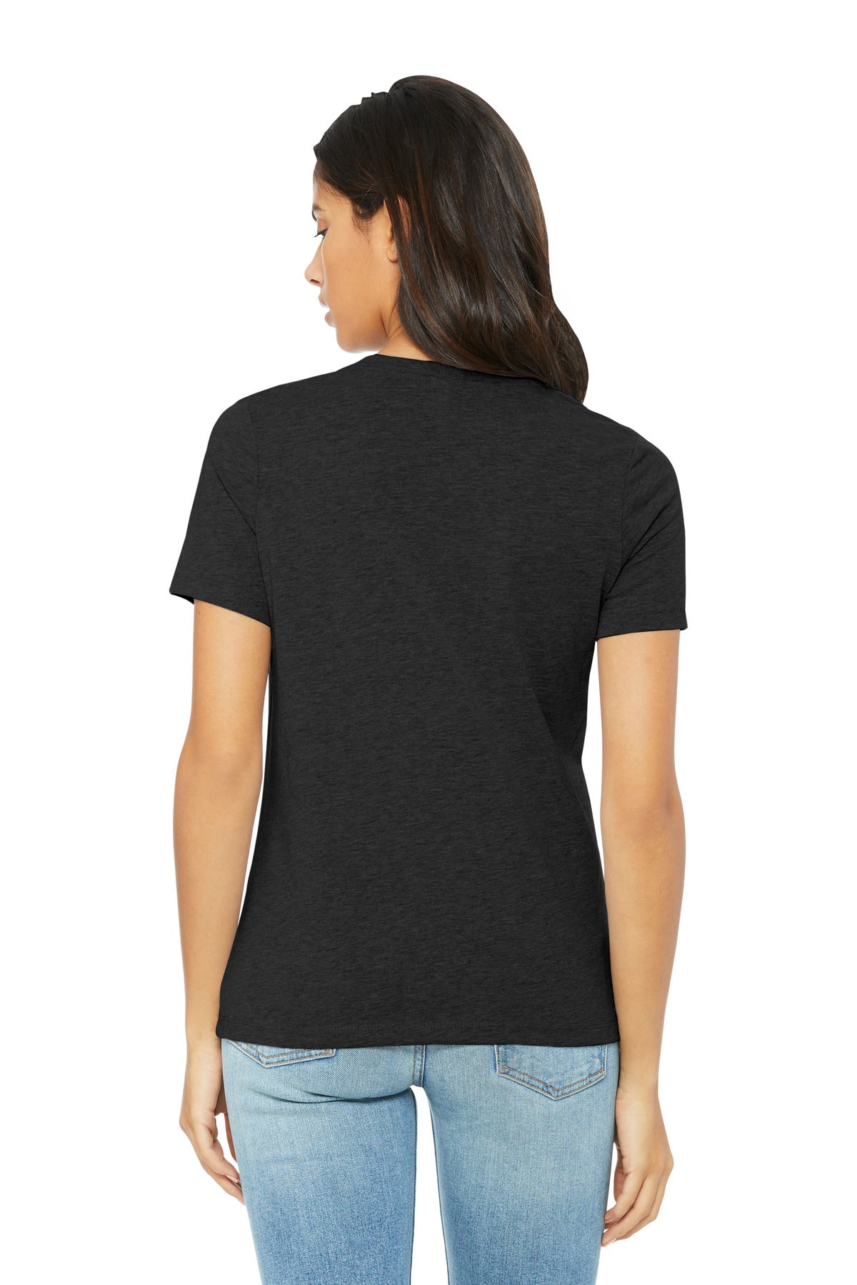 BELLA+CANVAS Women's Relaxed CVC Tee BC6400CVC - Black Heather - back