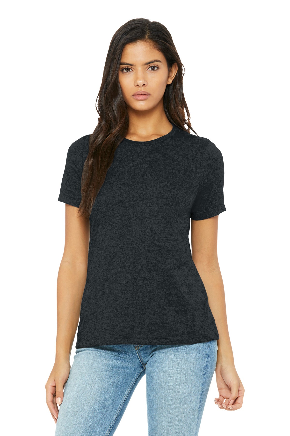 BELLA+CANVAS Women's Relaxed CVC Tee BC6400CVC - Dark Grey Heather - front