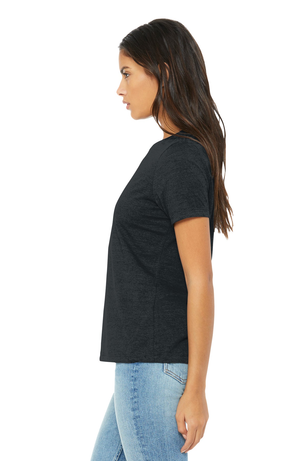 BELLA+CANVAS Women's Relaxed CVC Tee BC6400CVC - Dark Grey Heather - side