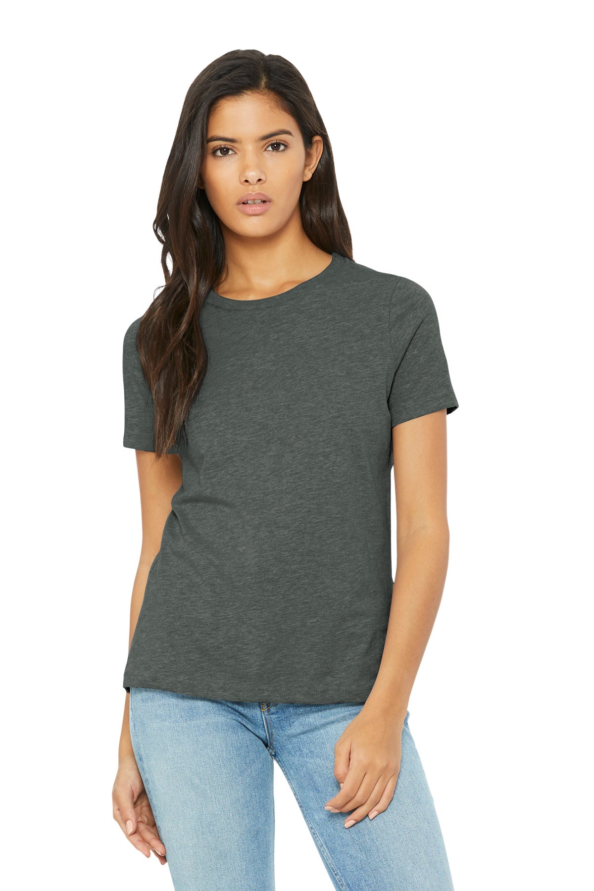 BELLA+CANVAS Women's Relaxed CVC Tee BC6400CVC - Deep Heather - front