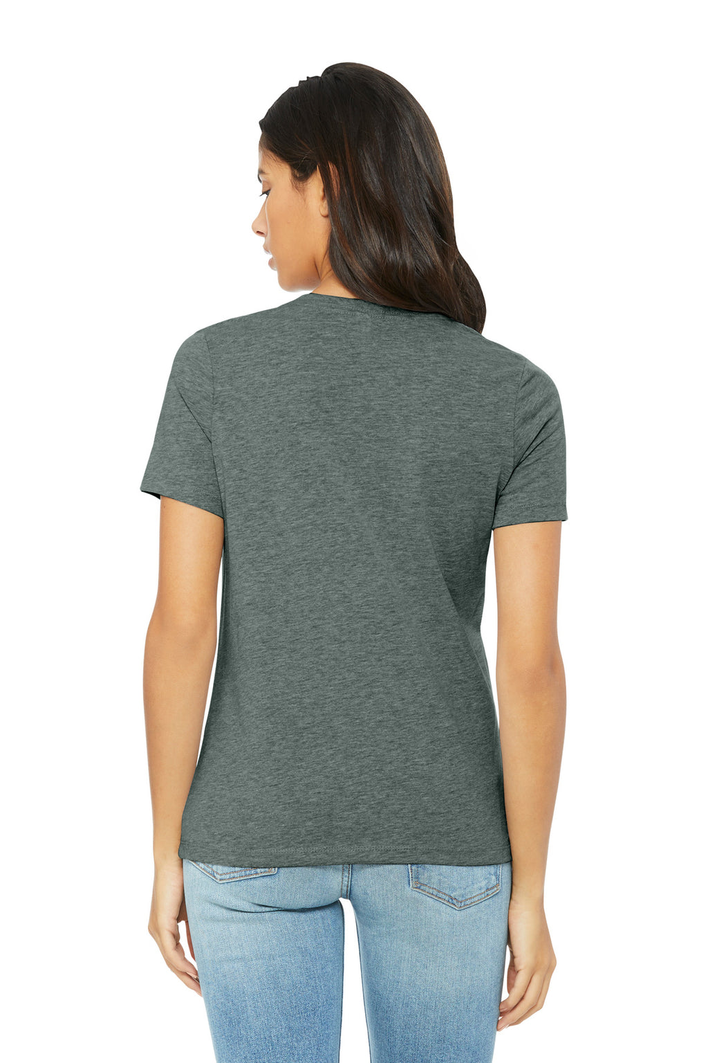 BELLA+CANVAS Women's Relaxed CVC Tee BC6400CVC - Heather Blue Storm - back