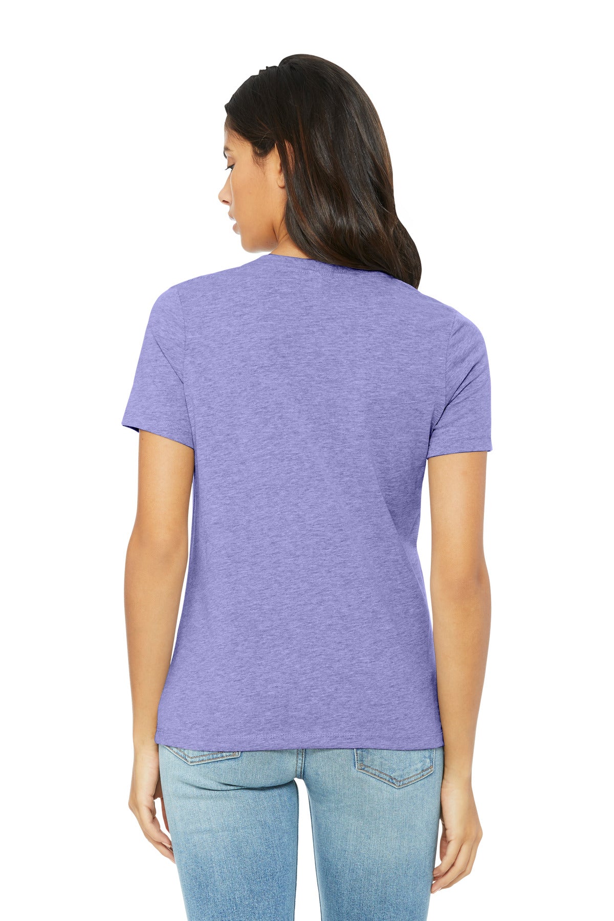 BELLA+CANVAS Women's Relaxed CVC Tee BC6400CVC - Heather Dark Lavender - back