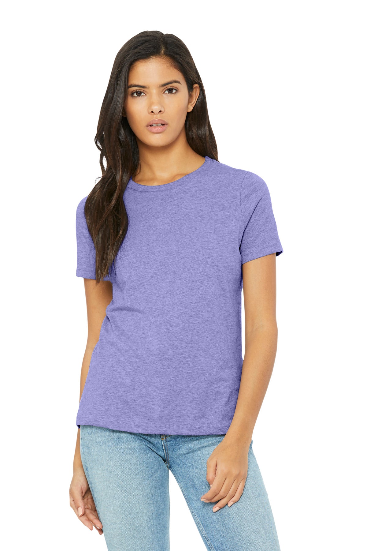 BELLA+CANVAS Women's Relaxed CVC Tee BC6400CVC - Heather Dark Lavender - front