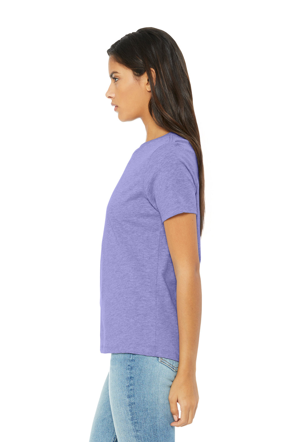 BELLA+CANVAS Women's Relaxed CVC Tee BC6400CVC - Heather Dark Lavender - side