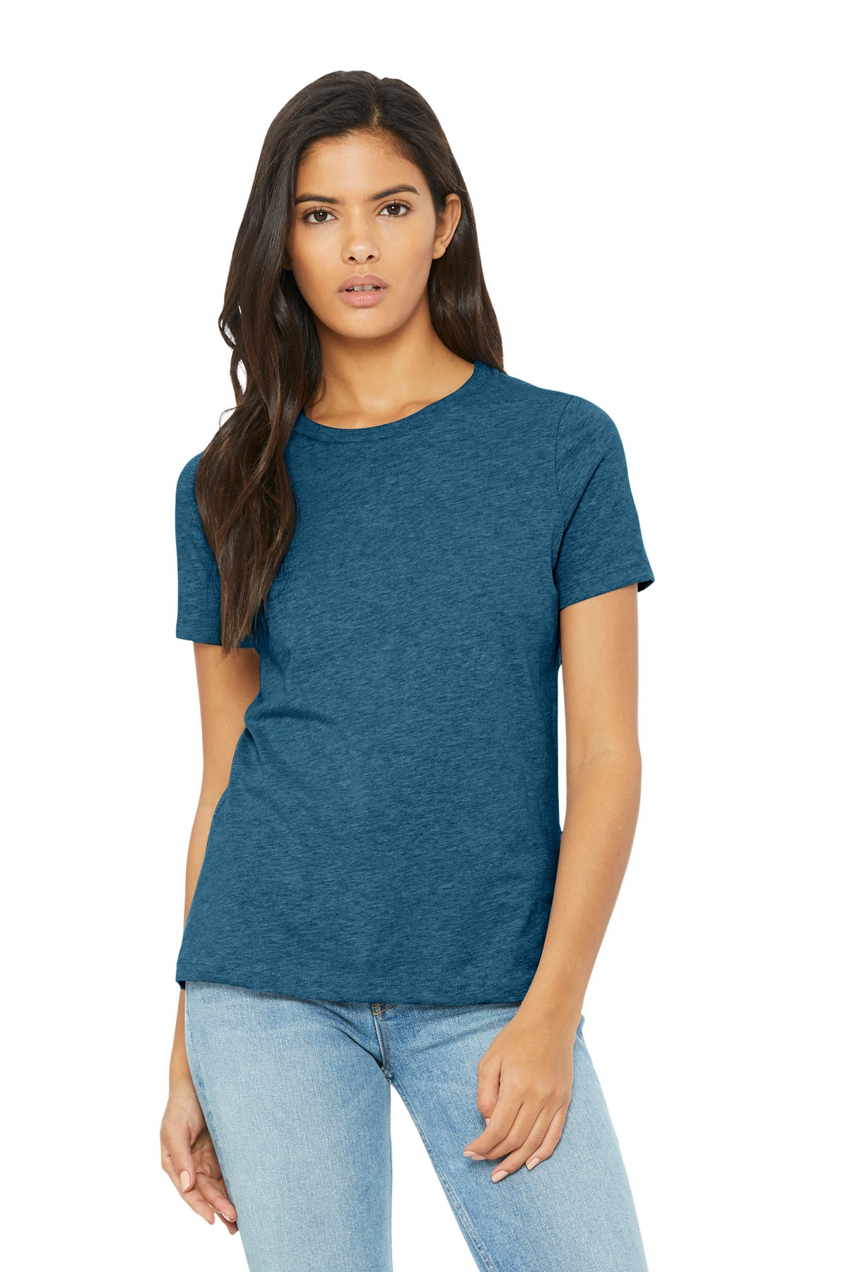 BELLA+CANVAS Women's Relaxed CVC Tee BC6400CVC - Heather Deep Teal - front
