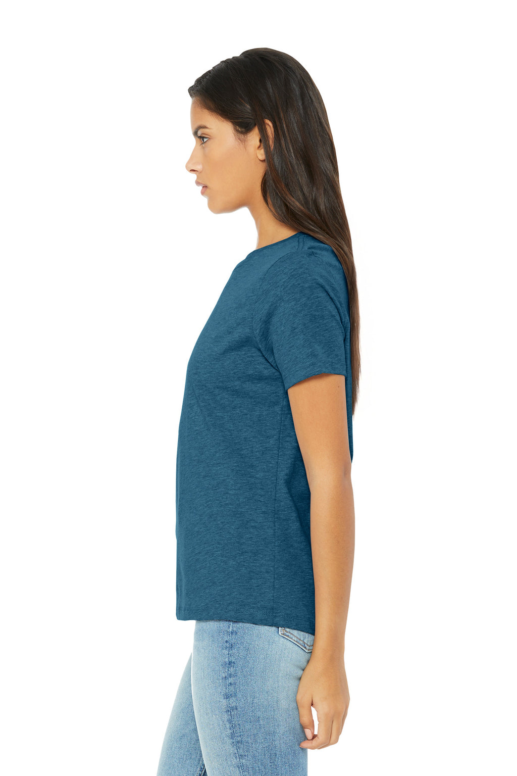 BELLA+CANVAS Women's Relaxed CVC Tee BC6400CVC - Heather Deep Teal - side