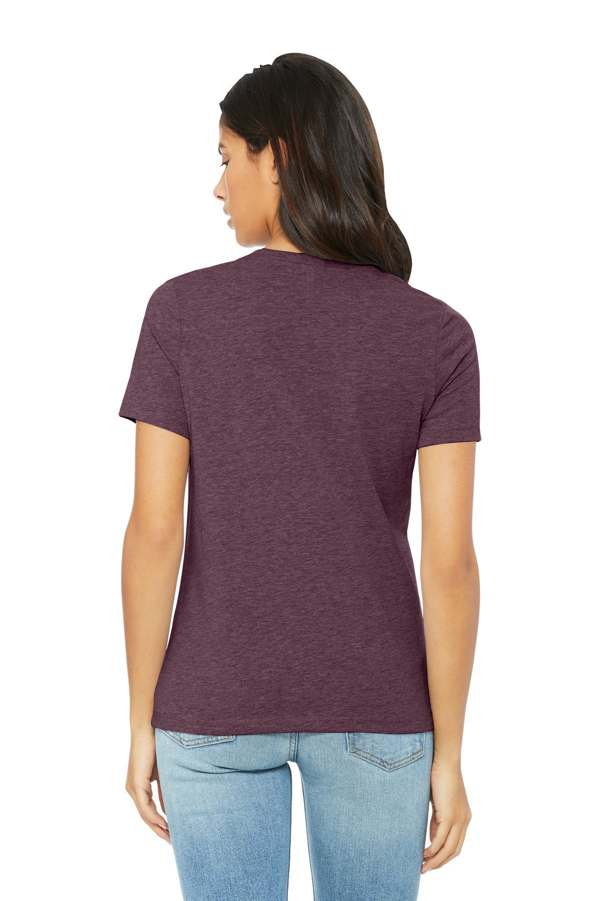 BELLA+CANVAS Women's Relaxed CVC Tee BC6400CVC - Heather Maroon - back