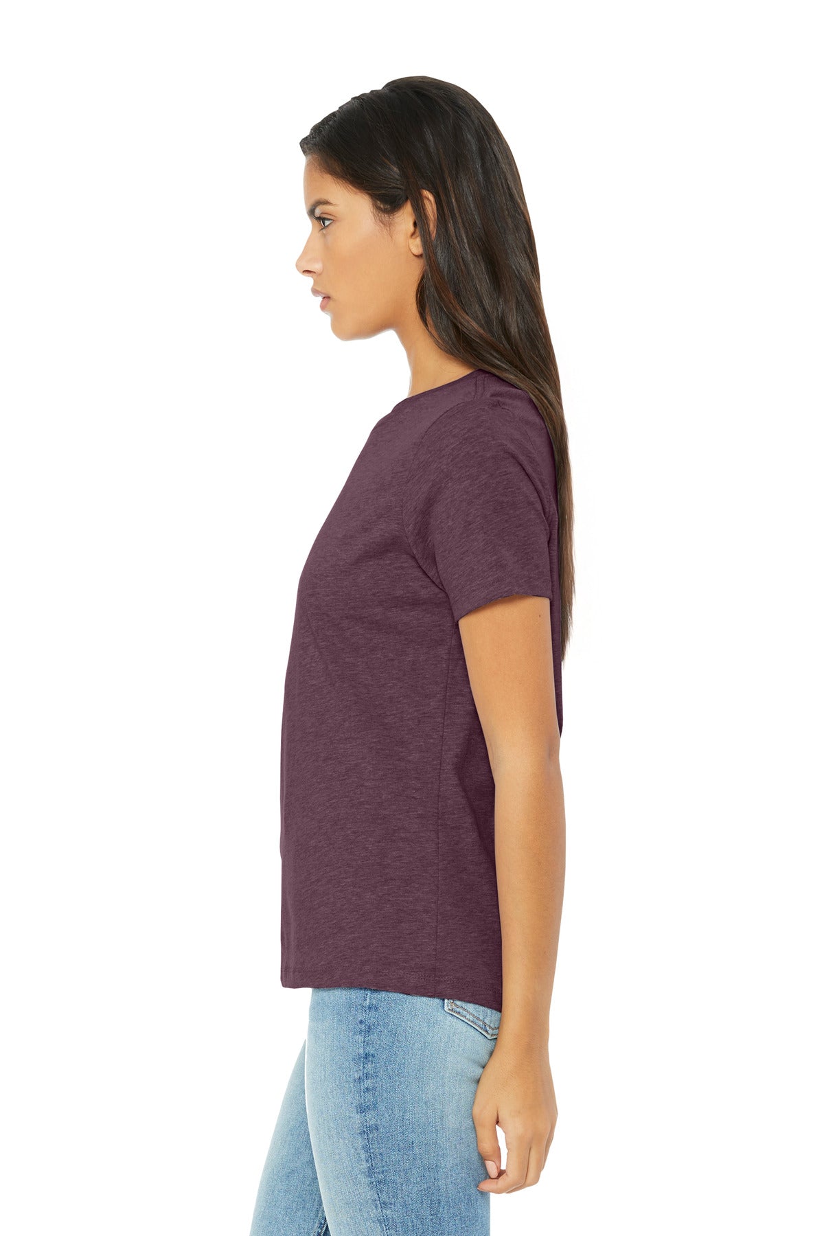 BELLA+CANVAS Women's Relaxed CVC Tee BC6400CVC - Heather Maroon - side