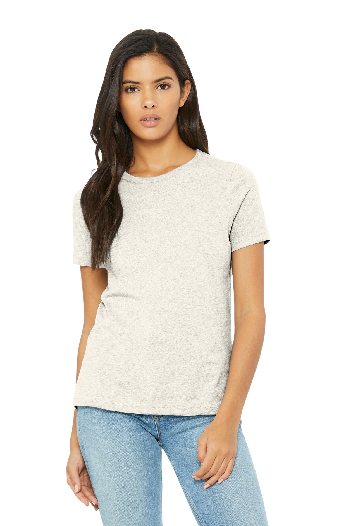 BELLA+CANVAS Women's Relaxed CVC Tee BC6400CVC - Heather Natural - front